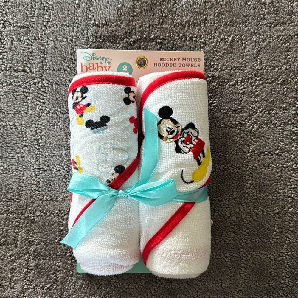 Mickey Mouse Hooded Baby Towels